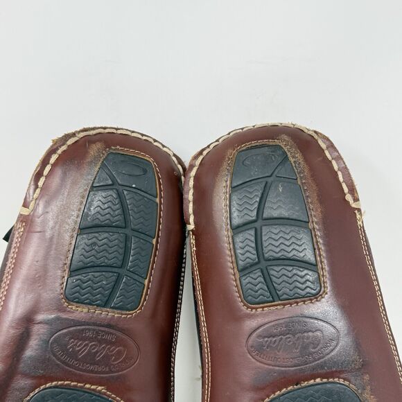 Cabelas Oil Tanned Leather Slippers Mens 9 M Sherpa Lined Moccasin Loafers - Picture 14 of 16